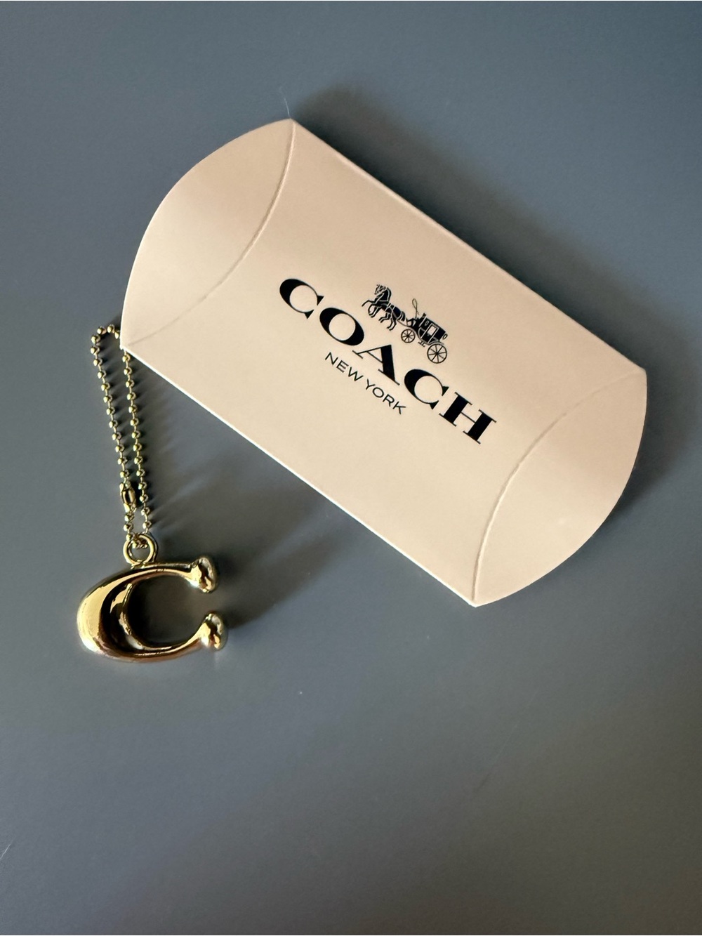 Coach Gold 'C' Key & Card Holder Charm